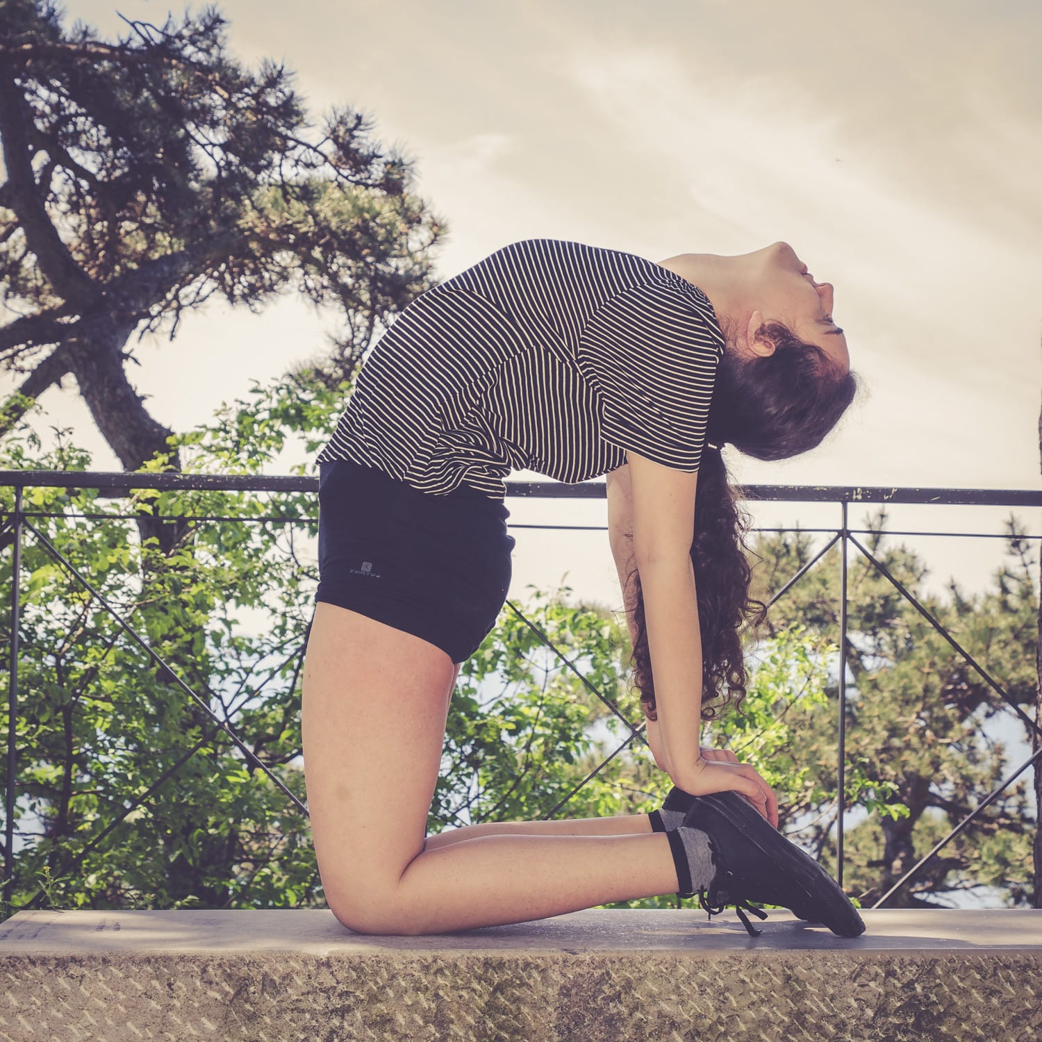 Martina striking yoga poses