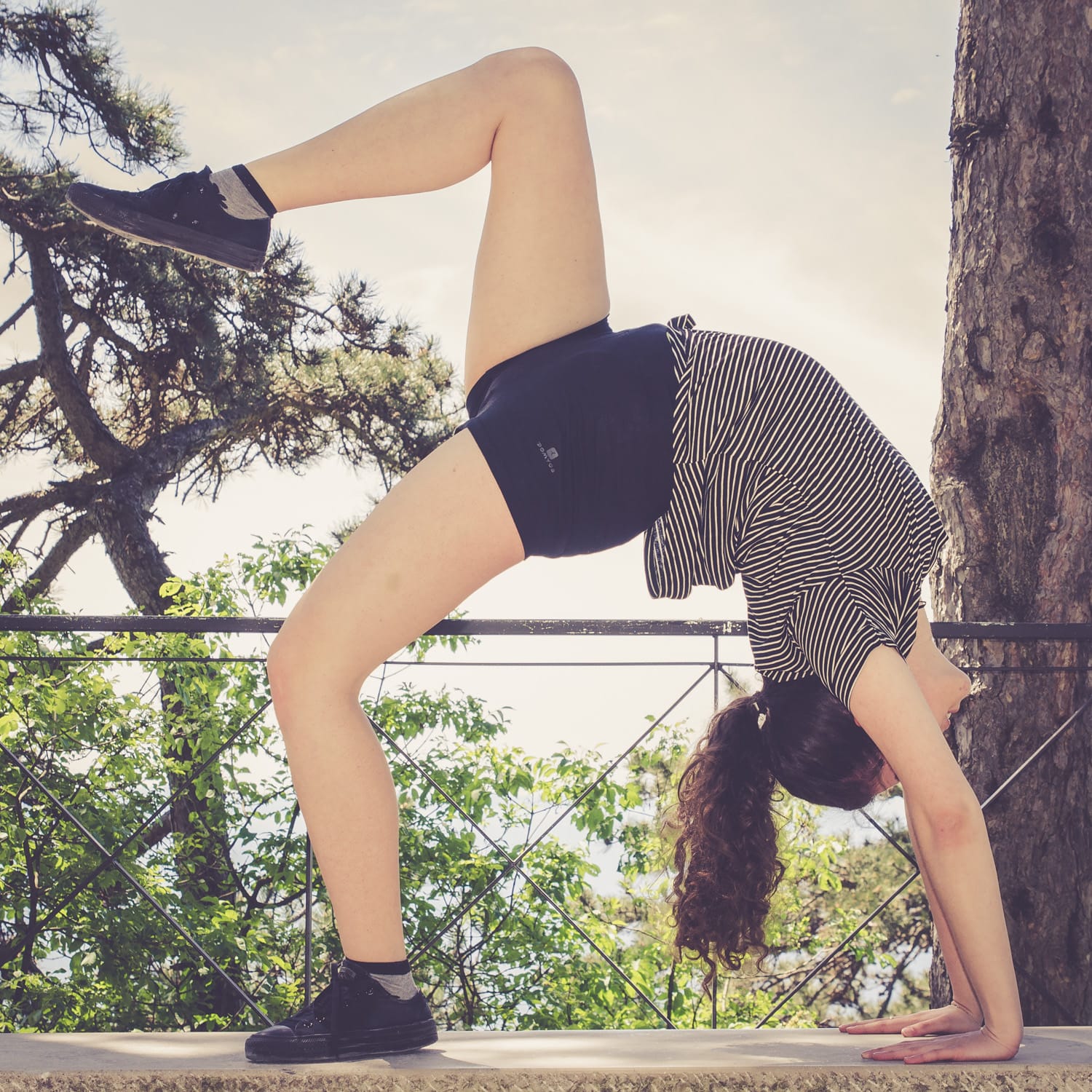 Martina striking yoga poses